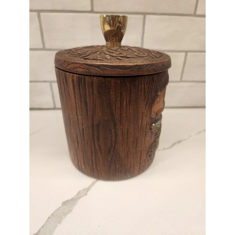 Vintage‎ Treasure Craft Ceramic Green Apple Canister Tea Storage Jar Cottagecore